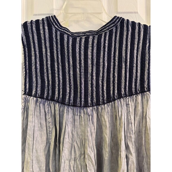 NWT Rachel Zoe Top Sz 1X  Blue Embroidered Tassel Tie Mineral Wash Boho Festival - Picture 11 of 14